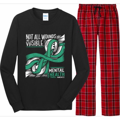 Tal Health Not All Wounds Visible Tal Health Awareness Gift Long Sleeve Pajama Set