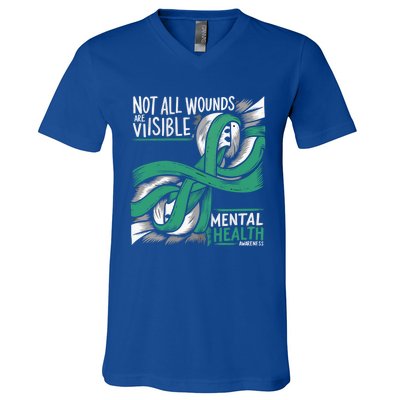 Tal Health Not All Wounds Visible Tal Health Awareness Gift V-Neck T-Shirt