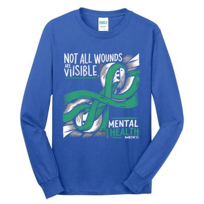 Tal Health Not All Wounds Visible Tal Health Awareness Gift Tall Long Sleeve T-Shirt