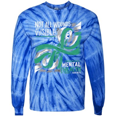 Tal Health Not All Wounds Visible Tal Health Awareness Gift Tie-Dye Long Sleeve Shirt