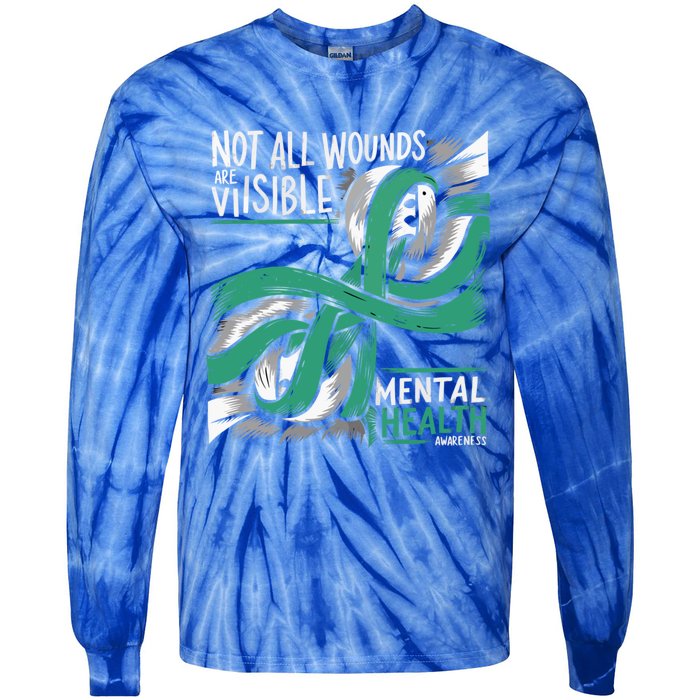 Tal Health Not All Wounds Visible Tal Health Awareness Gift Tie-Dye Long Sleeve Shirt