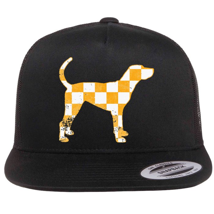 Tennessee Hound Orange White Vintage Dog Fan Game Flat Bill Trucker Hat