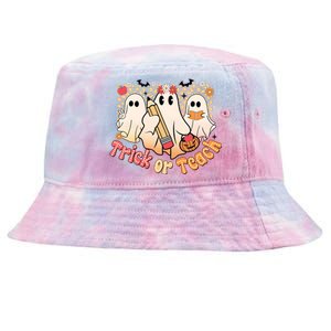 Teacher Halloweentrick Of Teach Tie-Dyed Bucket Hat