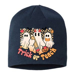 Teacher Halloweentrick Of Teach Sustainable Beanie