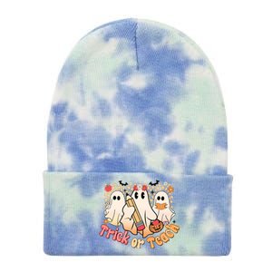 Teacher Halloweentrick Of Teach Tie Dye 12in Knit Beanie