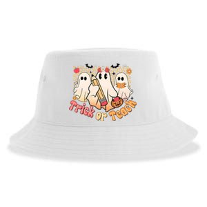 Teacher Halloweentrick Of Teach Sustainable Bucket Hat