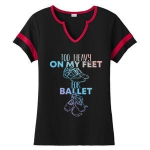 Too Heavy On The Feets For Ballet National Tap Dance Day Gift Ladies Halftime Notch Neck Tee