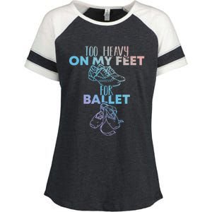 Too Heavy On The Feets For Ballet National Tap Dance Day Gift Enza Ladies Jersey Colorblock Tee