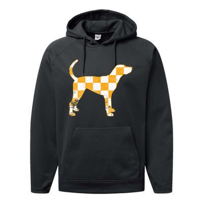 Tennessee Hound Orange White Vintage Dog Fan Game Performance Fleece Hoodie