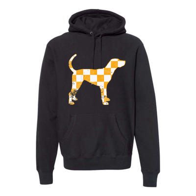 Tennessee Hound Orange White Vintage Dog Fan Game Premium Hoodie