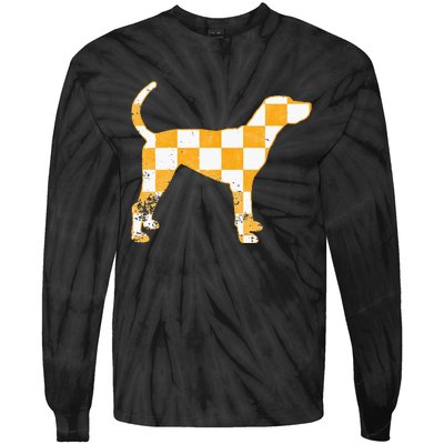 Tennessee Hound Orange White Vintage Dog Fan Game Tie-Dye Long Sleeve Shirt