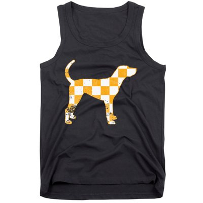 Tennessee Hound Orange White Vintage Dog Fan Game Tank Top