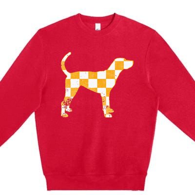 Tennessee Hound Orange White Vintage Dog Fan Game Premium Crewneck Sweatshirt