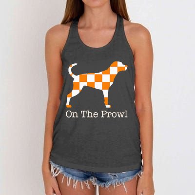 Tennessee Hound On The Prowl Vol Dog Knoxville Fan Game Gift Women's Knotted Racerback Tank