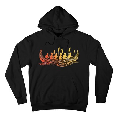 Tribal Hawaiian Outrigger Canoe Design Hoodie