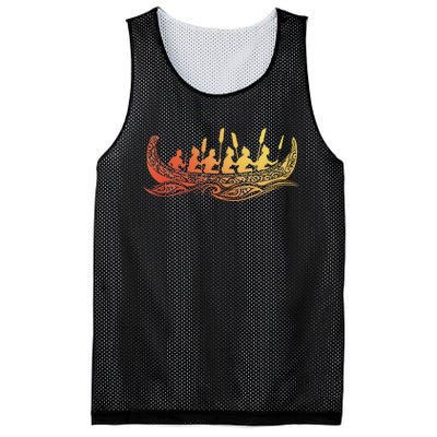 Tribal Hawaiian Outrigger Canoe Design Mesh Reversible Basketball Jersey Tank