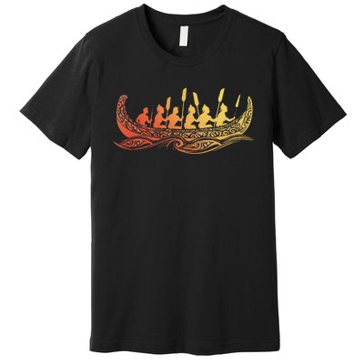 Tribal Hawaiian Outrigger Canoe Design Premium T-Shirt