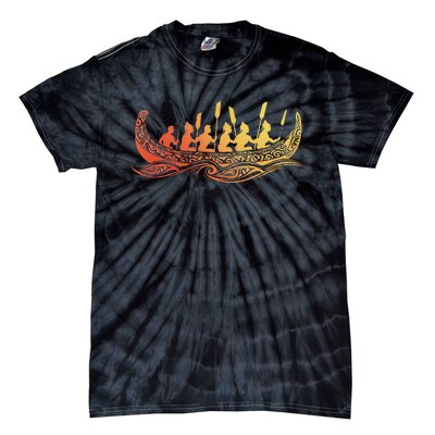 Tribal Hawaiian Outrigger Canoe Design Tie-Dye T-Shirt