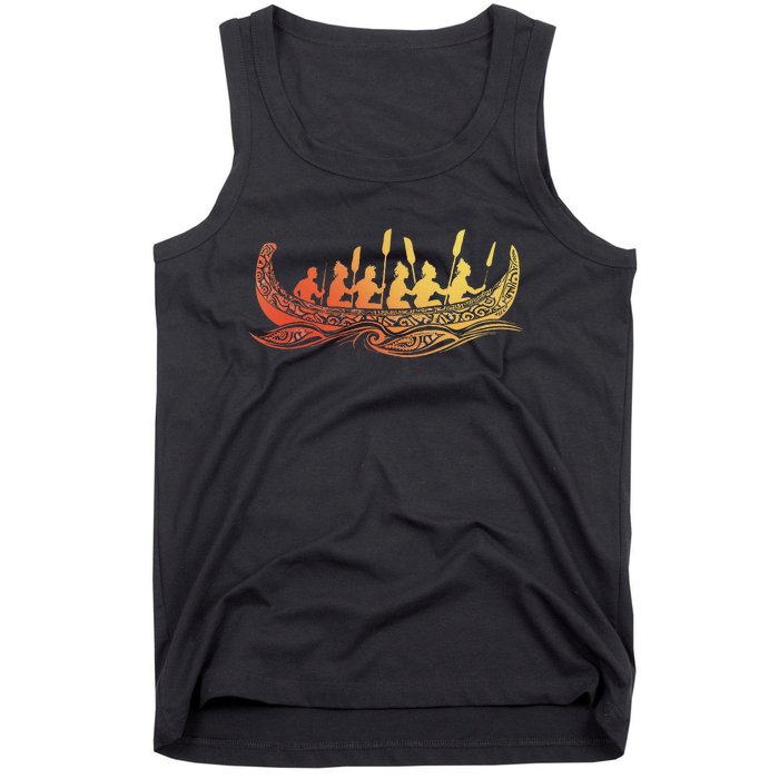 Tribal Hawaiian Outrigger Canoe Design Tank Top