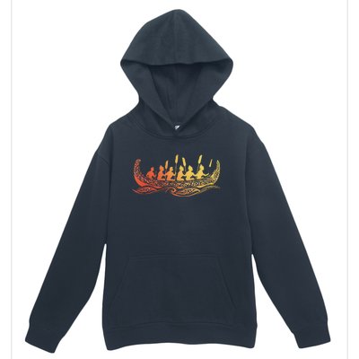 Tribal Hawaiian Outrigger Canoe Design Urban Pullover Hoodie