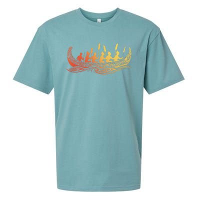 Tribal Hawaiian Outrigger Canoe Design Sueded Cloud Jersey T-Shirt