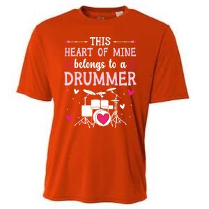 This Heart Of Mine Belongs To A Drummer Valentines Day Cool Gift Cooling Performance Crew T-Shirt