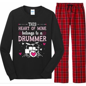 This Heart Of Mine Belongs To A Drummer Valentines Day Cool Gift Long Sleeve Pajama Set