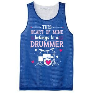 This Heart Of Mine Belongs To A Drummer Valentines Day Cool Gift Mesh Reversible Basketball Jersey Tank