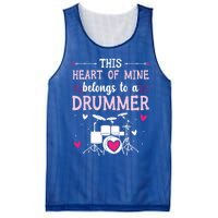 This Heart Of Mine Belongs To A Drummer Valentines Day Cool Gift Mesh Reversible Basketball Jersey Tank