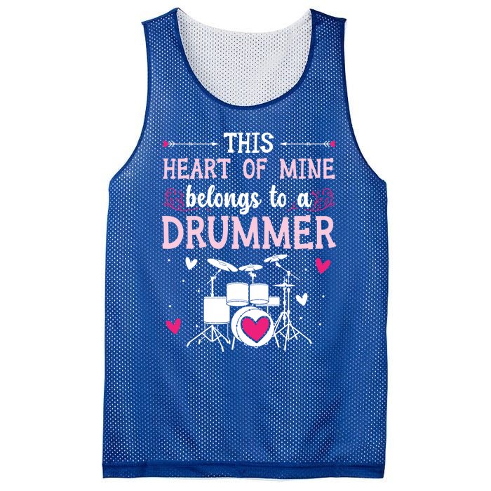 This Heart Of Mine Belongs To A Drummer Valentines Day Cool Gift Mesh Reversible Basketball Jersey Tank