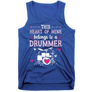 This Heart Of Mine Belongs To A Drummer Valentines Day Cool Gift Tank Top