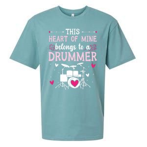 This Heart Of Mine Belongs To A Drummer Valentines Day Cool Gift Sueded Cloud Jersey T-Shirt