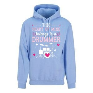 This Heart Of Mine Belongs To A Drummer Valentines Day Cool Gift Unisex Surf Hoodie