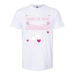 This Heart Of Mine Belongs To A Drummer Valentines Day Cool Gift Softstyle CVC T-Shirt