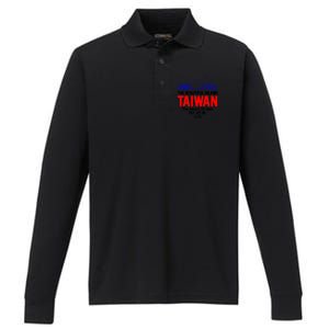 Taiwan Heart Of Asia Taiwan Est 127 Funny Beautiful Island Gift Performance Long Sleeve Polo