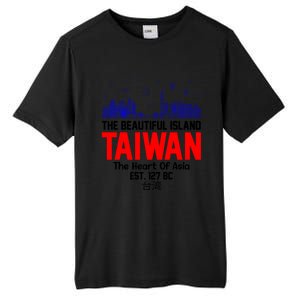 Taiwan Heart Of Asia Taiwan Est 127 Funny Beautiful Island Gift Tall Fusion ChromaSoft Performance T-Shirt