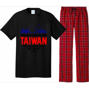 Taiwan Heart Of Asia Taiwan Est 127 Funny Beautiful Island Gift Pajama Set