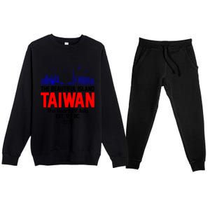 Taiwan Heart Of Asia Taiwan Est 127 Funny Beautiful Island Gift Premium Crewneck Sweatsuit Set