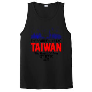 Taiwan Heart Of Asia Taiwan Est 127 Funny Beautiful Island Gift PosiCharge Competitor Tank