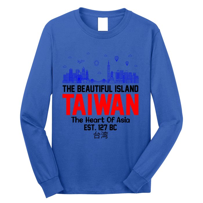 Taiwan Heart Of Asia Taiwan Est 127 Funny Beautiful Island Gift Long Sleeve Shirt