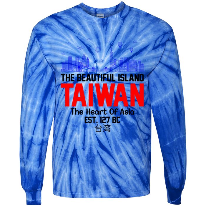 Taiwan Heart Of Asia Taiwan Est 127 Funny Beautiful Island Gift Tie-Dye Long Sleeve Shirt