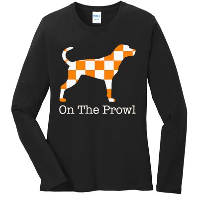 Tennessee Hound On The Prowl Vol Dog Knoxville Fan Game Gift Ladies Long Sleeve Shirt