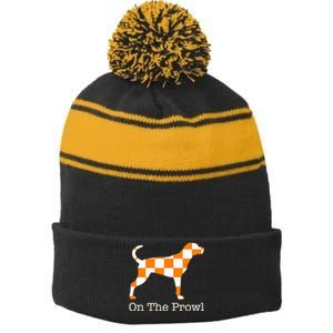 Tennessee Hound On The Prowl Vol Dog Knoxville Fan Game Gift Stripe Pom Pom Beanie