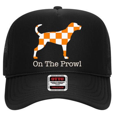 Tennessee Hound On The Prowl Vol Dog Knoxville Fan Game Gift High Crown Mesh Back Trucker Hat