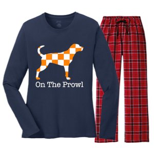 Tennessee Hound On The Prowl Vol Dog Knoxville Fan Game Gift Women's Long Sleeve Flannel Pajama Set 