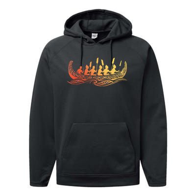 Tribal Hawaiian Outrigger Canoe Hawaiian Tribal Performance Fleece Hoodie