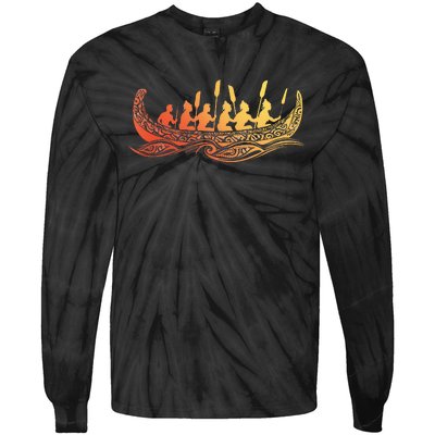 Tribal Hawaiian Outrigger Canoe Hawaiian Tribal Tie-Dye Long Sleeve Shirt