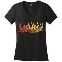 Tribal Hawaiian Outrigger Canoe Hawaiian Tribal Women's V-Neck T-Shirt
