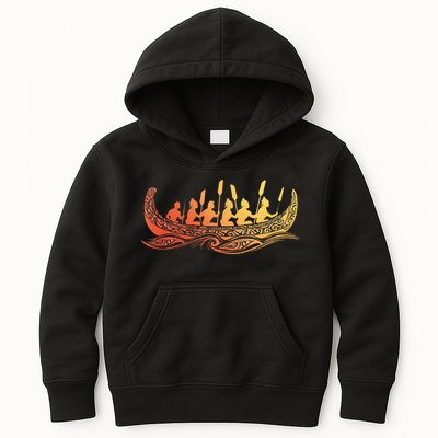 Tribal Hawaiian Outrigger Canoe Hawaiian Tribal Kids Hoodie