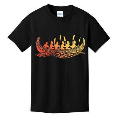 Tribal Hawaiian Outrigger Canoe Hawaiian Tribal Kids T-Shirt